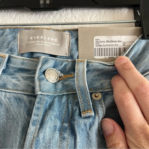 Everlane The 90's Curvy Cheeky Straight Jean Ankle Vintage Sunbleached Blue - Picture 8 of 8